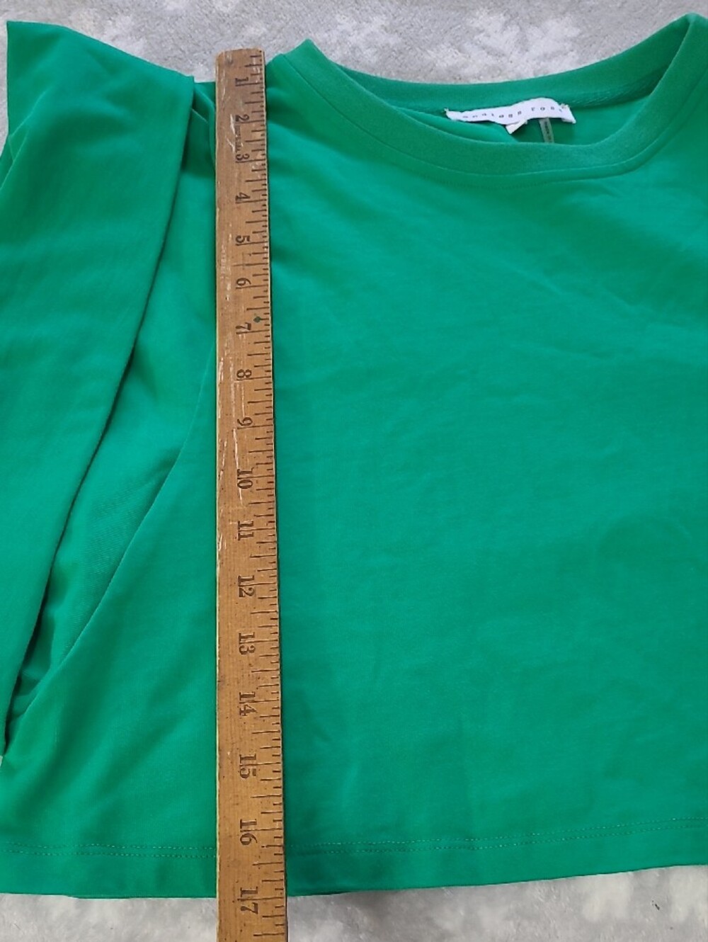 Endless Rose Emerald Green Cropped Shoulder-Pad Tee - Picture 6 of 9